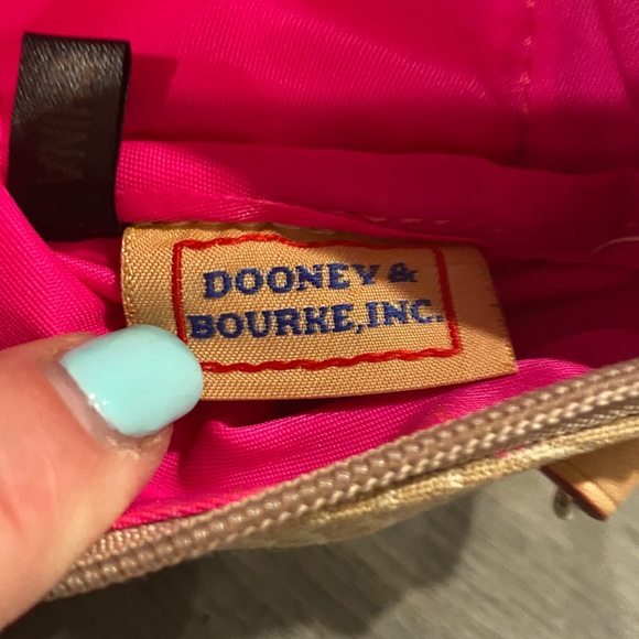 Dooney & Bourke North South Graffiti Logo Beige & White Triple Compartment Bag - Picture 11 of 15